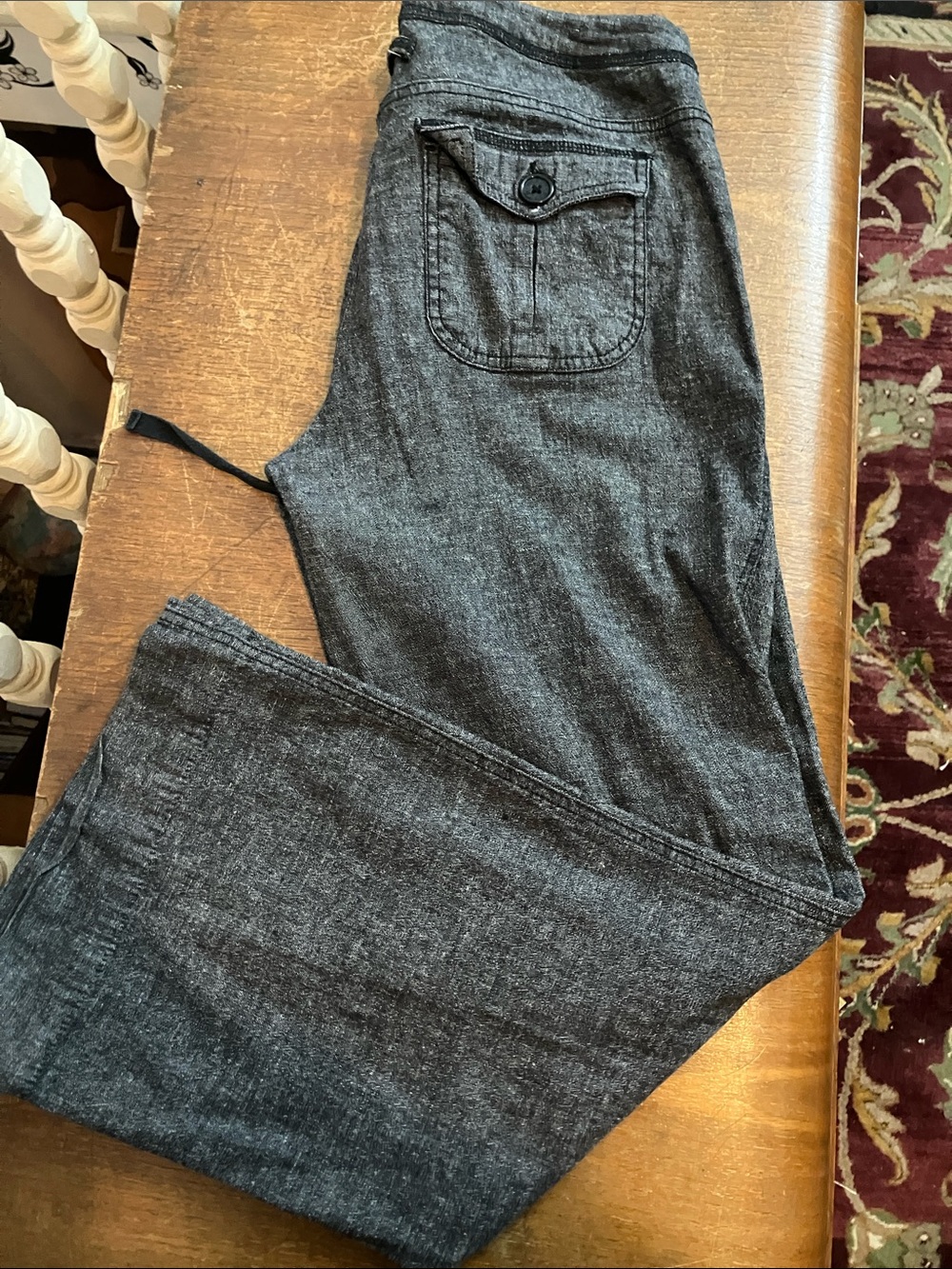 Charcoal Gray Casual Drawstring Pants